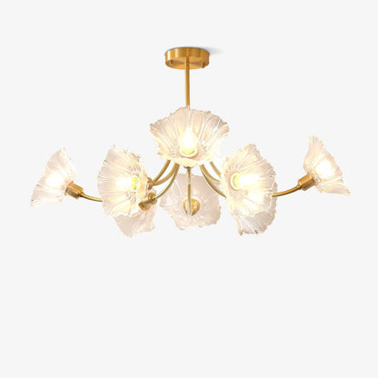 Lustre Kalin en Verre et Laiton - Design Élégant de Fleurs pour Salon et Salle à Manger