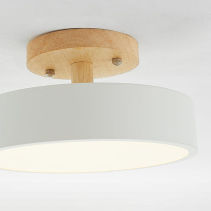 Plafonnier LED Moderne en Bois – Éclairage Minimaliste avec Fonction Dimmable pour Bureau et Salon