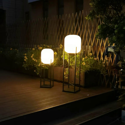 Lampe Solarium Extérieure en Acier Inoxydable et Verre – Éclairage LED Automatique IP65