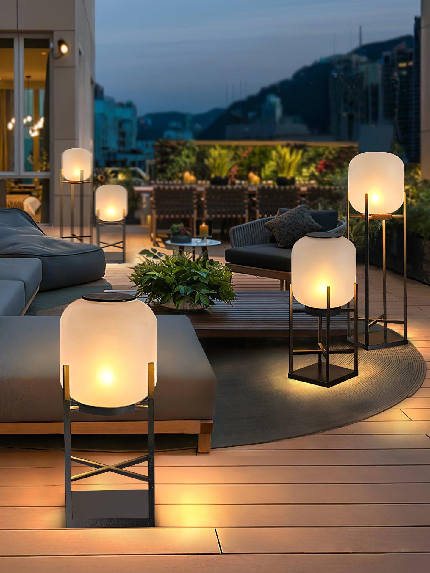 Lampe Solarium Extérieure en Acier Inoxydable et Verre – Éclairage LED Automatique IP65
