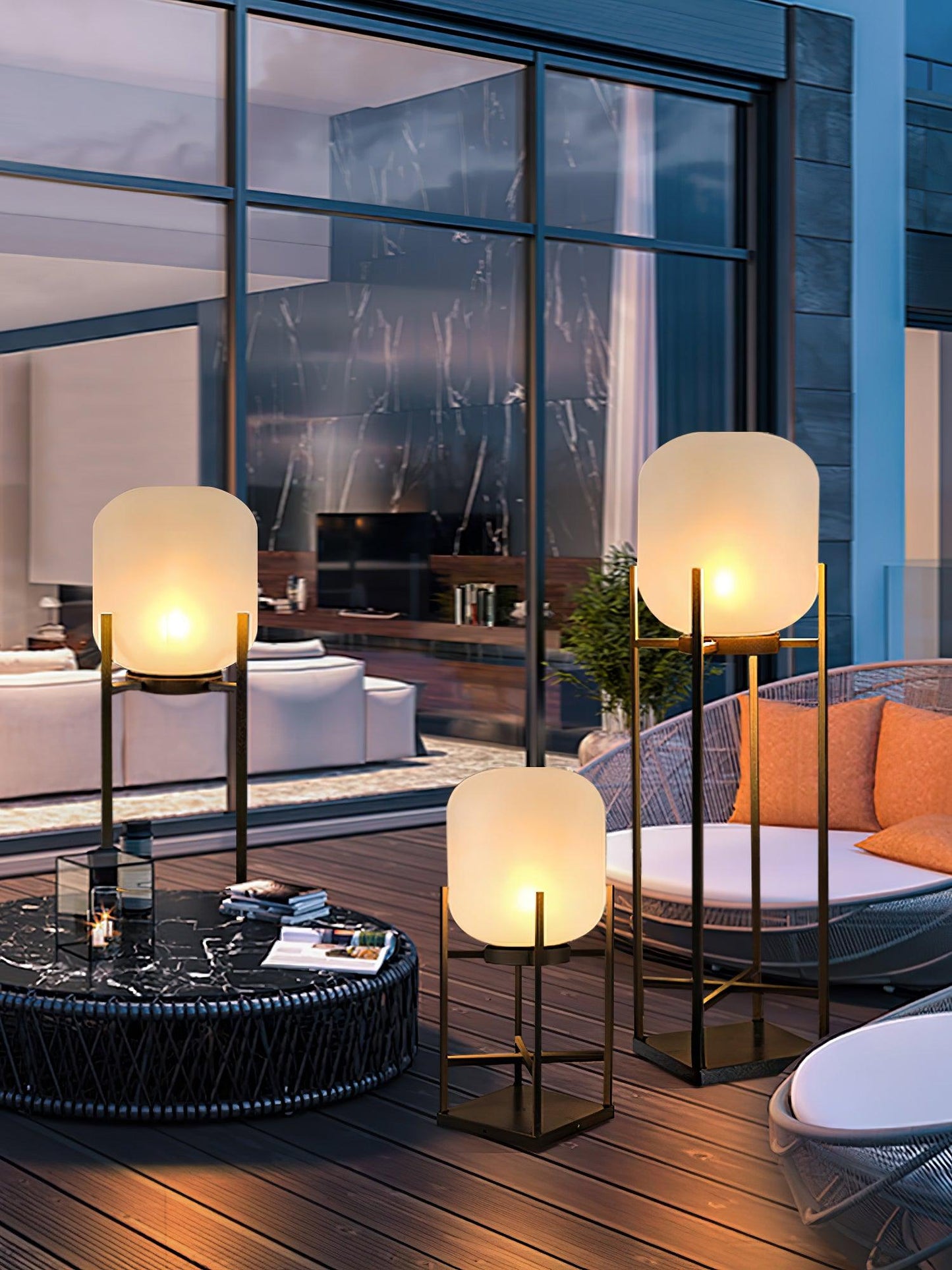 Lampe Solarium Extérieure en Acier Inoxydable et Verre – Éclairage LED Automatique IP65