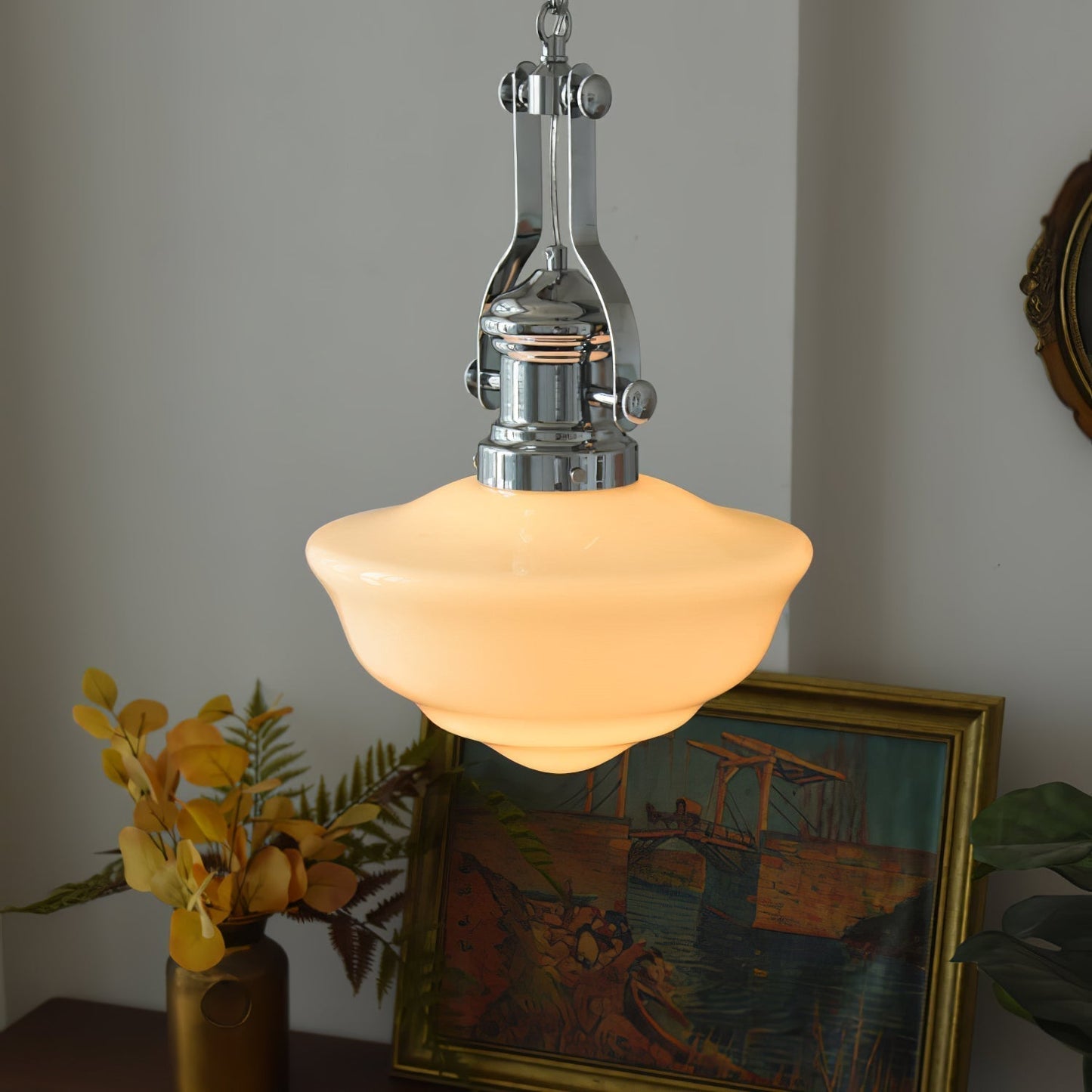 Suspension Lavagna Schoolhouse – Lampe Pendante en Verre et Métal, Design Moderne