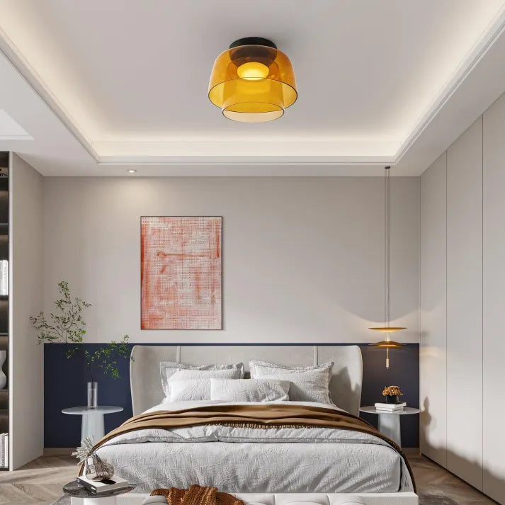Plafonnier en Verre Design Médiéval Nordique – Éclairage Élégant et Chauffant pour Salon, Chambre ou Salle à Manger