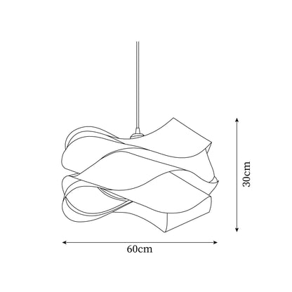 Suspension Link en Bois et Métal - Lampe Moderne à Lumière Douce pour Intérieur Élégant