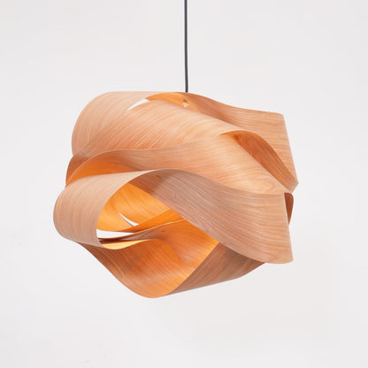 Suspension Link en Bois et Métal - Lampe Moderne à Lumière Douce pour Intérieur Élégant