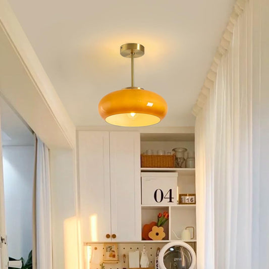 Chandelier en Verre Ambre Antique - Élégance Vintage pour Votre Intérieur