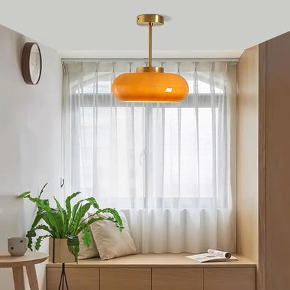 Chandelier en Verre Ambre Antique - Élégance Vintage pour Votre Intérieur