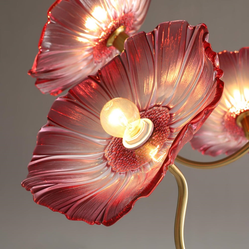 Chandelier en Verre Mat Décoratif - Design Élégant à Feuilles pour Intérieur