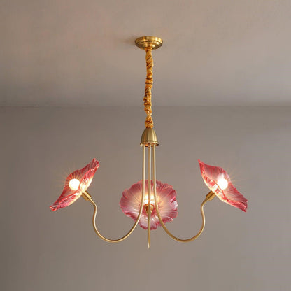 Chandelier en Verre Mat Décoratif - Design Élégant à Feuilles pour Intérieur