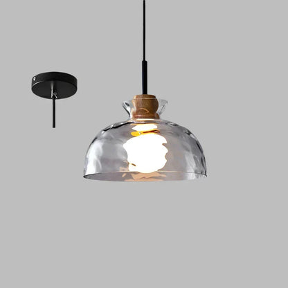 Chandelier Minimaliste Japonais en Fer Forgé avec Verre Tempéré, LED Dimable