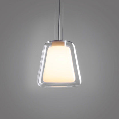 Suspension Lucinda en Verre - Lampe Moderne avec Base en Métal et Éclairage LED