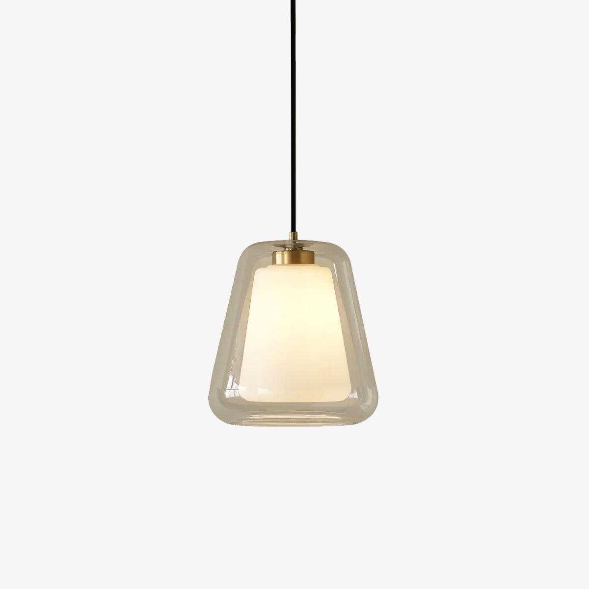 Suspension Lucinda en Verre - Lampe Moderne avec Base en Métal et Éclairage LED
