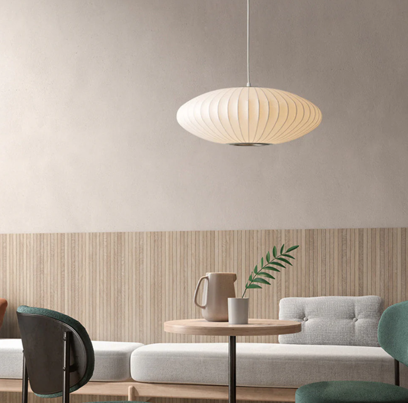 Lustre en Soie Élégant – Éclairage Suspendu Raffiné pour Intérieur