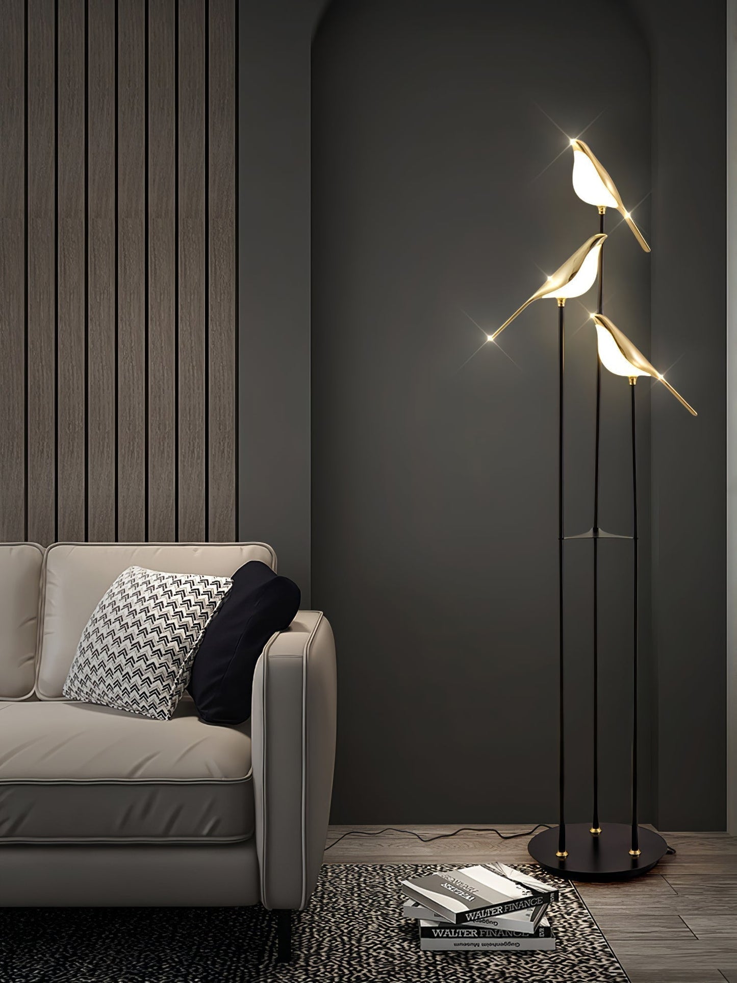 Lampe Magpie Perch - Élégance Naturelle, Design Moderne, LED Intégrée, Stehlampe ou Lampe de Table