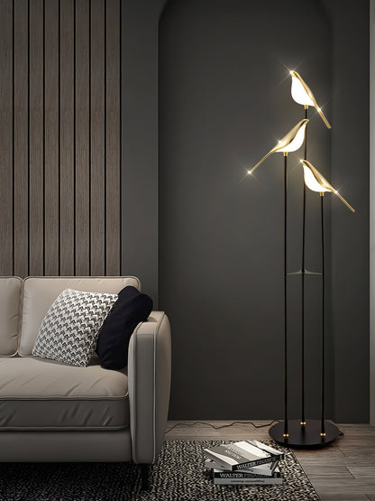 Lampe Magpie Perch - Élégance Naturelle, Design Moderne, LED Intégrée, Stehlampe ou Lampe de Table