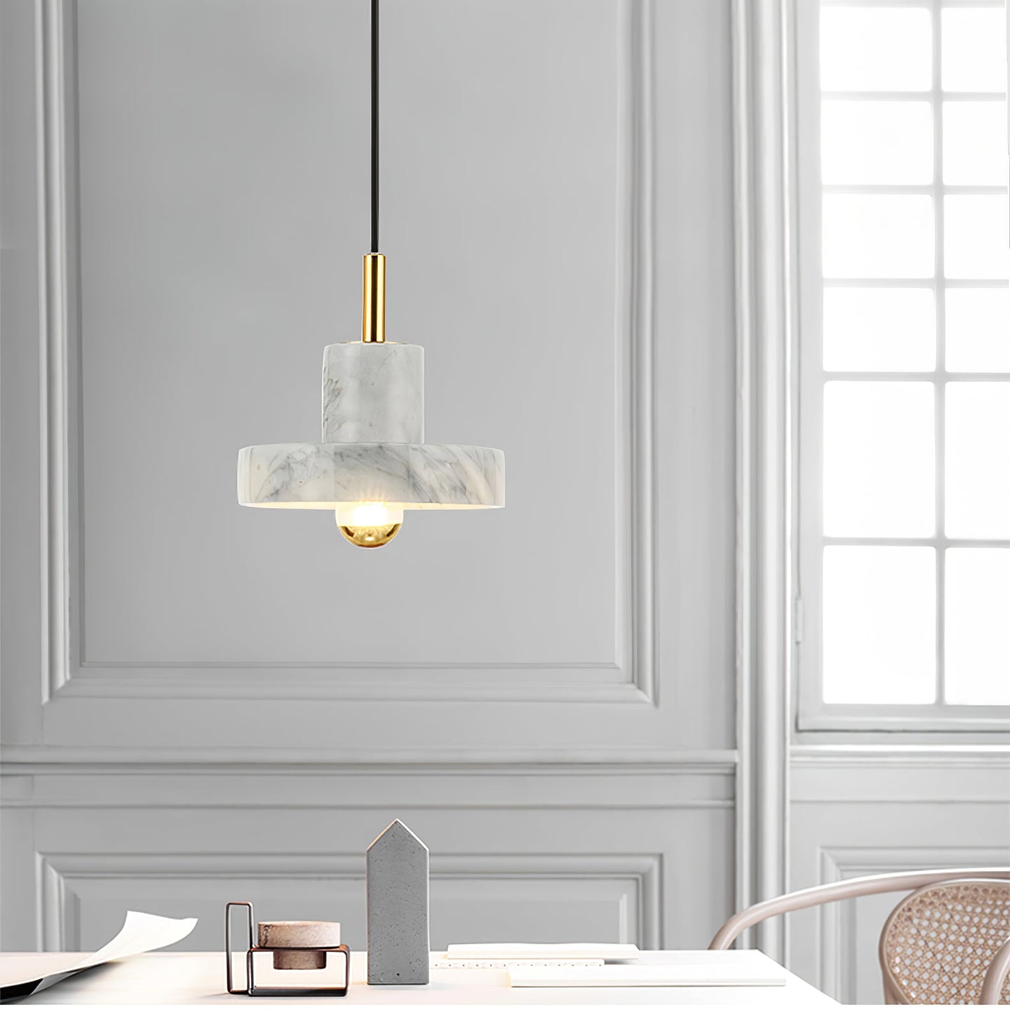 Suspension Marble Aura - Lampe Moderne en Marbre avec LED Intégrée