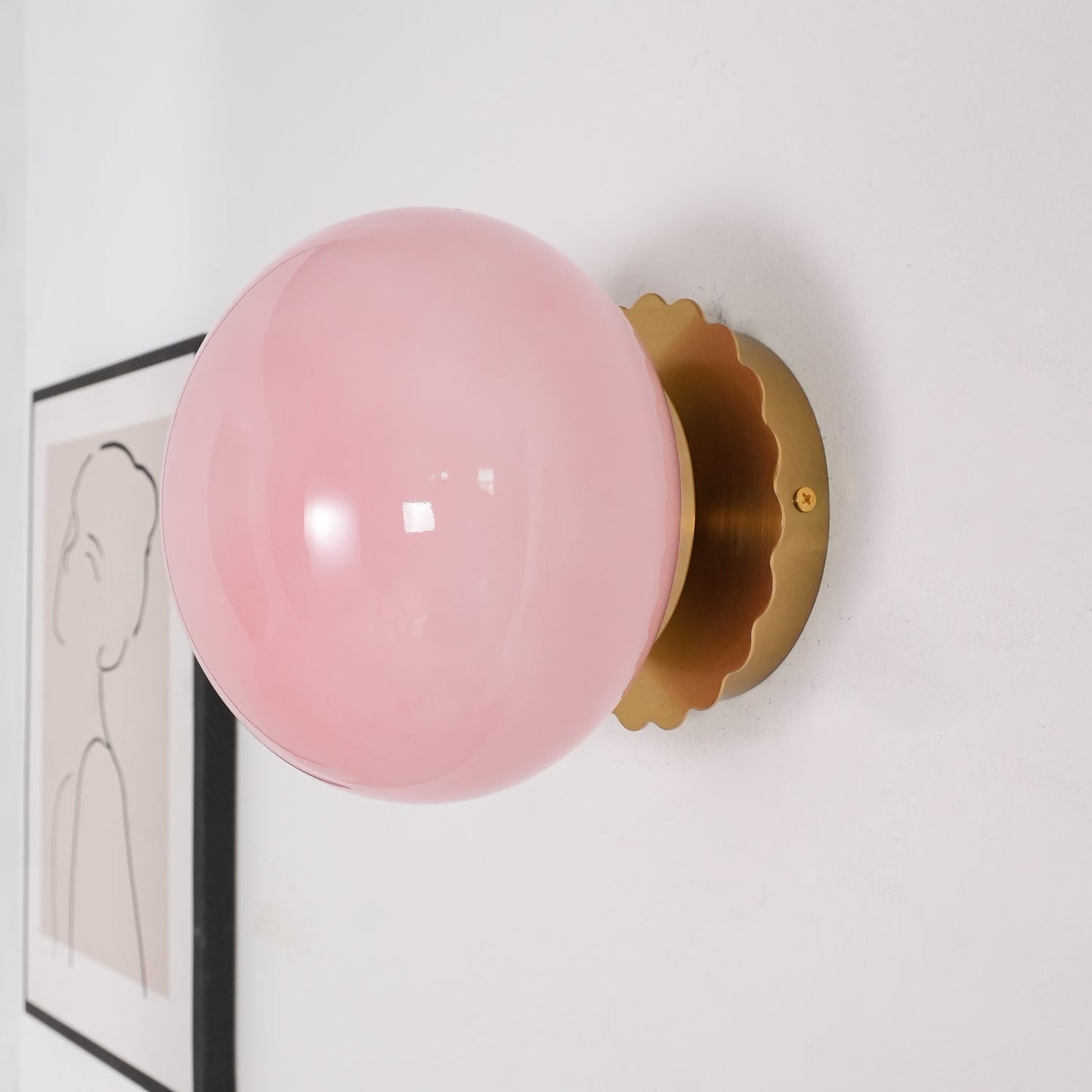 Lampe Moderne en Métal et Verre Rose - Éclairage LED avec Base E27
