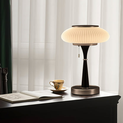 Lampe de Table Matsutake - Design Organique avec Base en Métal, Bois et Verre
