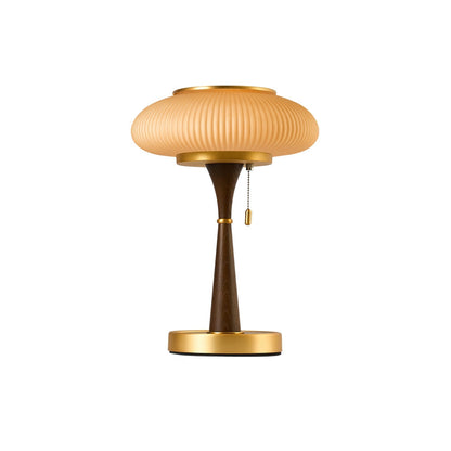 Lampe de Table Matsutake - Design Organique avec Base en Métal, Bois et Verre