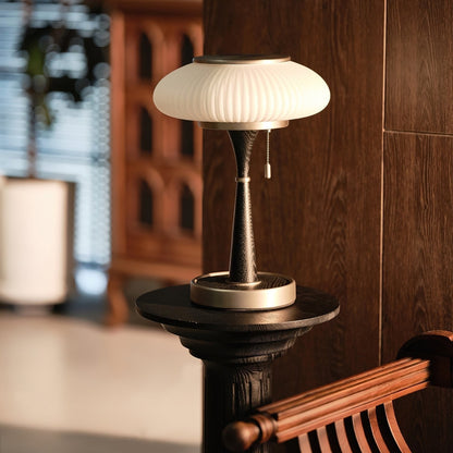 Lampe de Table Matsutake - Design Organique avec Base en Métal, Bois et Verre