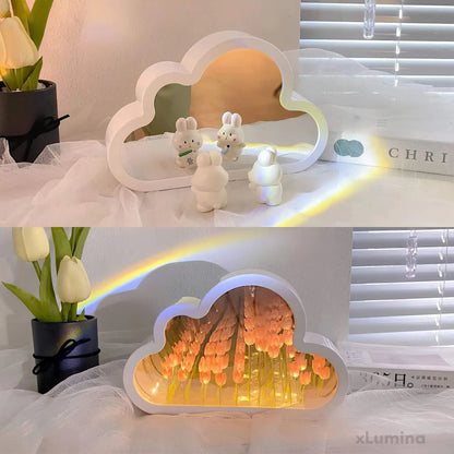 Miroir LED Tulipe avec Effet d'Infini - Élégance et Originalité