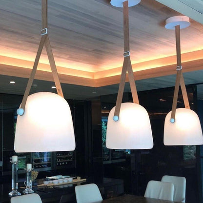 Suspension Mona Minimaliste en Métal et Verre - Éclairage LED Élégant pour Salon et Salle à Manger