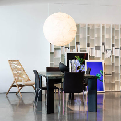 Suspension Mondseide en Soie Naturelle et Métal - Éclairage LED Élégant pour Salon et Chambre