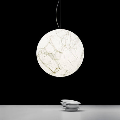 Suspension Mondseide en Soie Naturelle et Métal - Éclairage LED Élégant pour Salon et Chambre