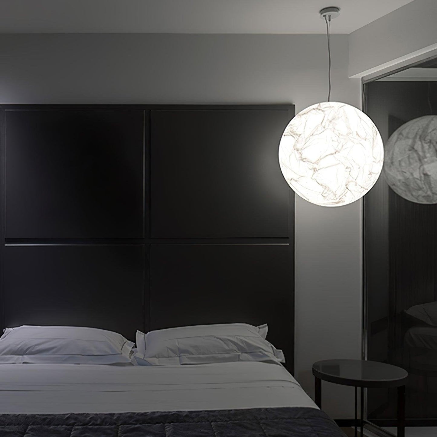 Suspension Mondseide en Soie Naturelle et Métal - Éclairage LED Élégant pour Salon et Chambre
