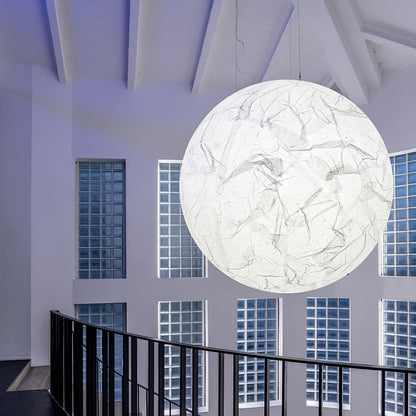 Suspension Mondseide en Soie Naturelle et Métal - Éclairage LED Élégant pour Salon et Chambre