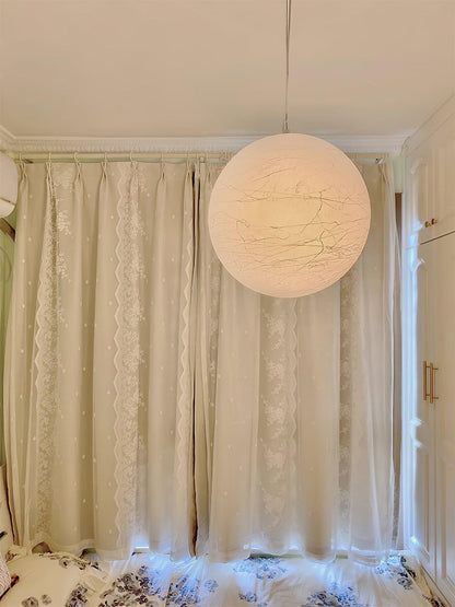 Suspension Mondseide en Soie Naturelle et Métal - Éclairage LED Élégant pour Salon et Chambre