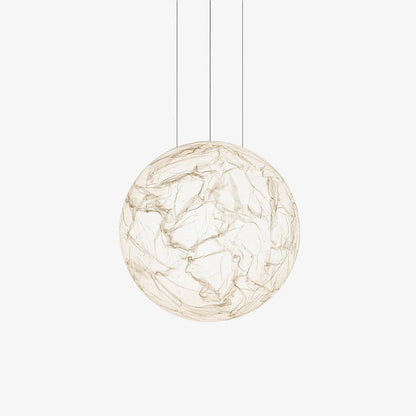 Suspension Mondseide en Soie Naturelle et Métal - Éclairage LED Élégant pour Salon et Chambre