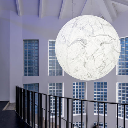 Suspension Mondseide en Soie Naturelle et Métal - Éclairage LED Élégant pour Salon et Chambre