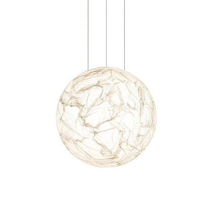 Suspension Mondseide en Soie Naturelle et Métal - Éclairage LED Élégant pour Salon et Chambre