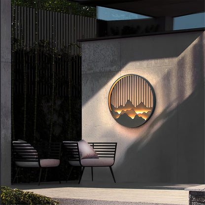 Lampe Murale Extérieure Mountain - Lampe LED en Acier Inoxydable avec Motif Montagne et Eau