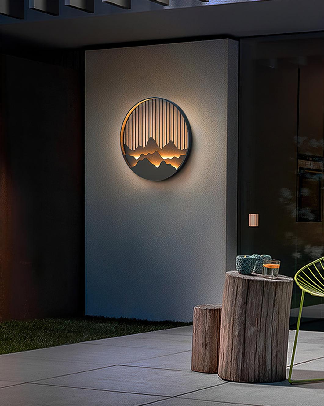 Lampe Murale Extérieure Mountain - Lampe LED en Acier Inoxydable avec Motif Montagne et Eau