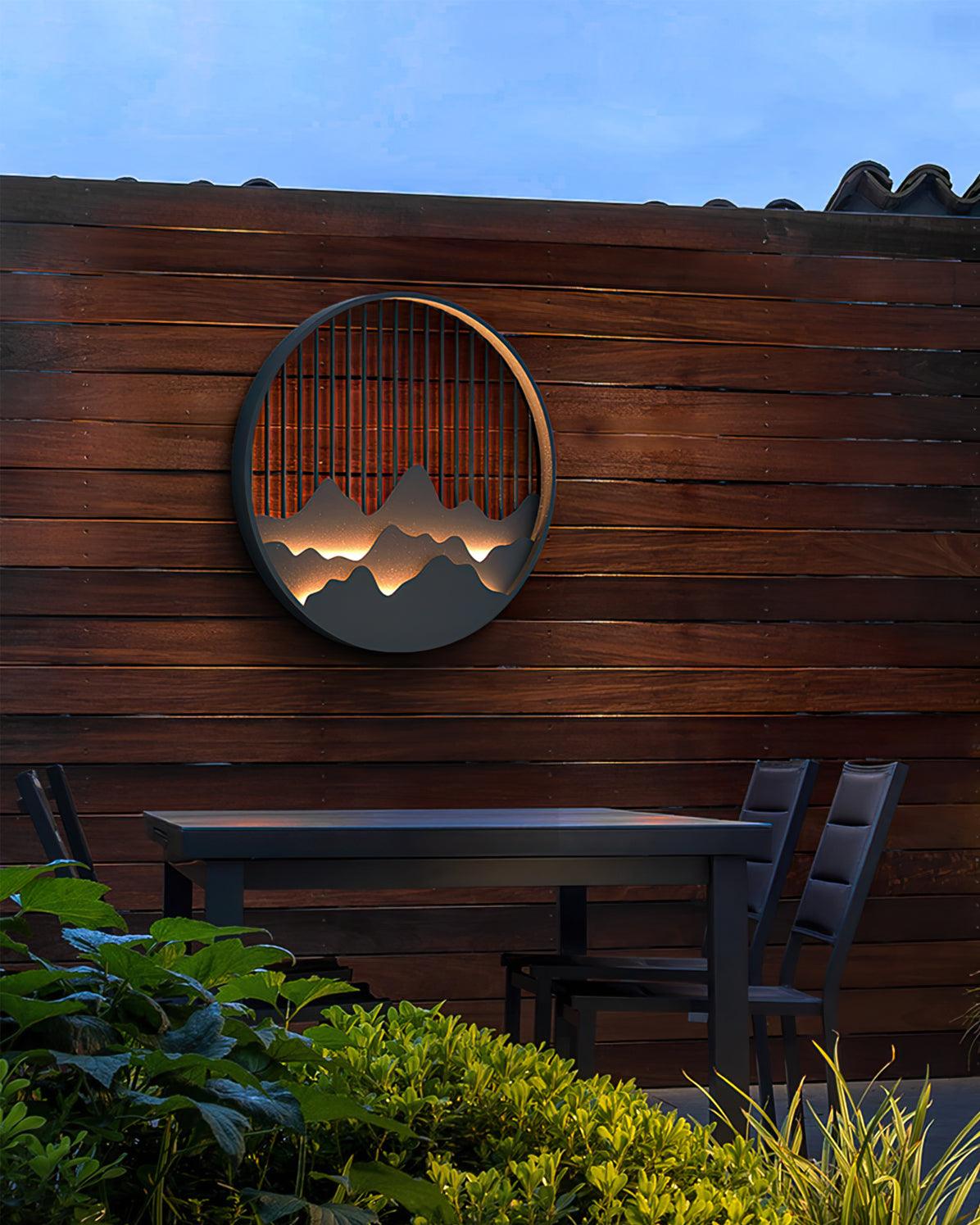 Lampe Murale Extérieure Mountain - Lampe LED en Acier Inoxydable avec Motif Montagne et Eau