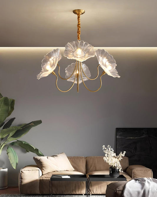 Chandelier en Verre Murano - Design Artistique et Éclairage Doux