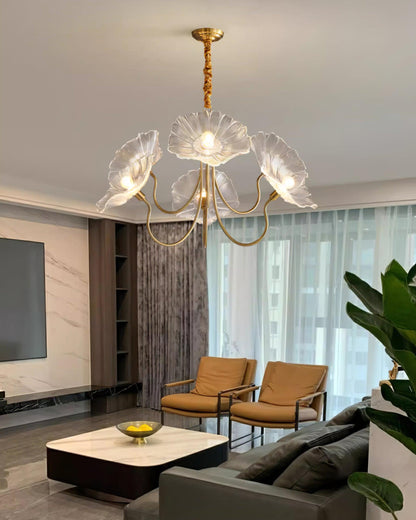 Chandelier en Verre Murano - Design Artistique et Éclairage Doux