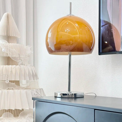 Lampe de Table Pilz Bauhaus – Design Moderne avec Abat-jour en Verre Amber
