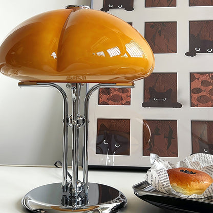 Lampe de Table Pilz Bauhaus – Design Moderne avec Abat-jour en Verre Amber