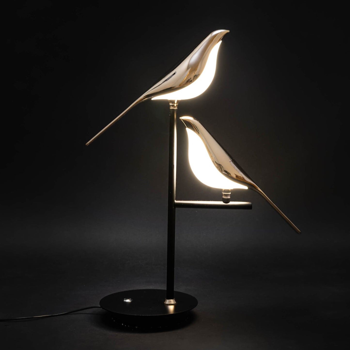 Lampe de Bureau LED BirdLamp – Design Postmoderne en Or Galvanisé