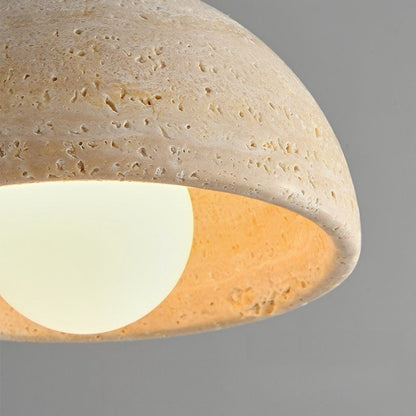 Suspension en Marbre Naturel – Lampe LED Élégante en Bois et Marbre
