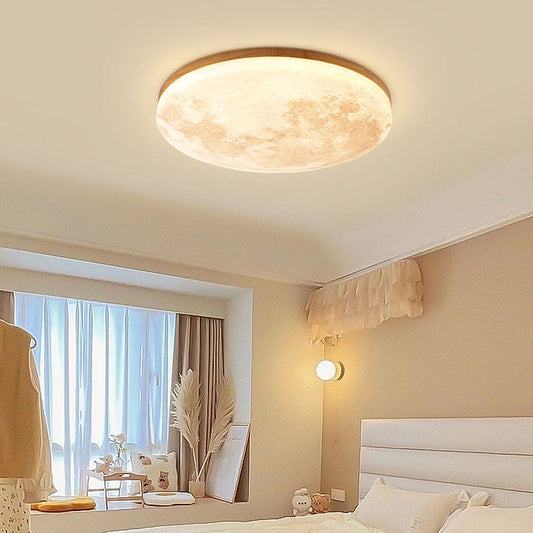 Plafonnier LED Minimaliste Moon – Design Moderne en Bois et Acrylique