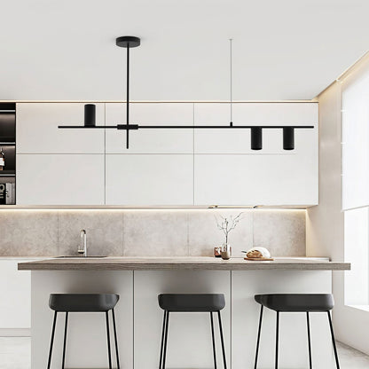 Chandelier Minimaliste Noir – Design Élégant et Moderne en Métal et Aluminium
