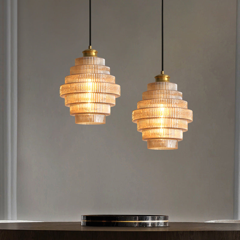 BrassGlow - Suspension en verre en forme de chair en laiton