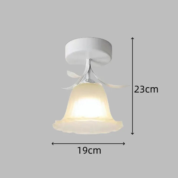 Plafonnier French Tiffany Mini Fleur - Lampe en Verre et Fer au Design Vintage