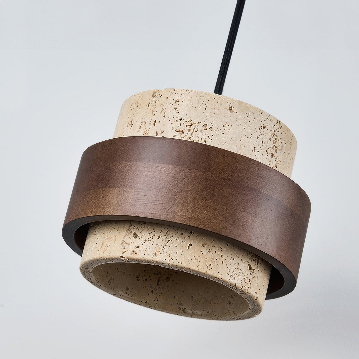 Lampe de Chevet Ascend Retro Wabi-Sabi – Élégance Minimaliste avec Travertin et Bois