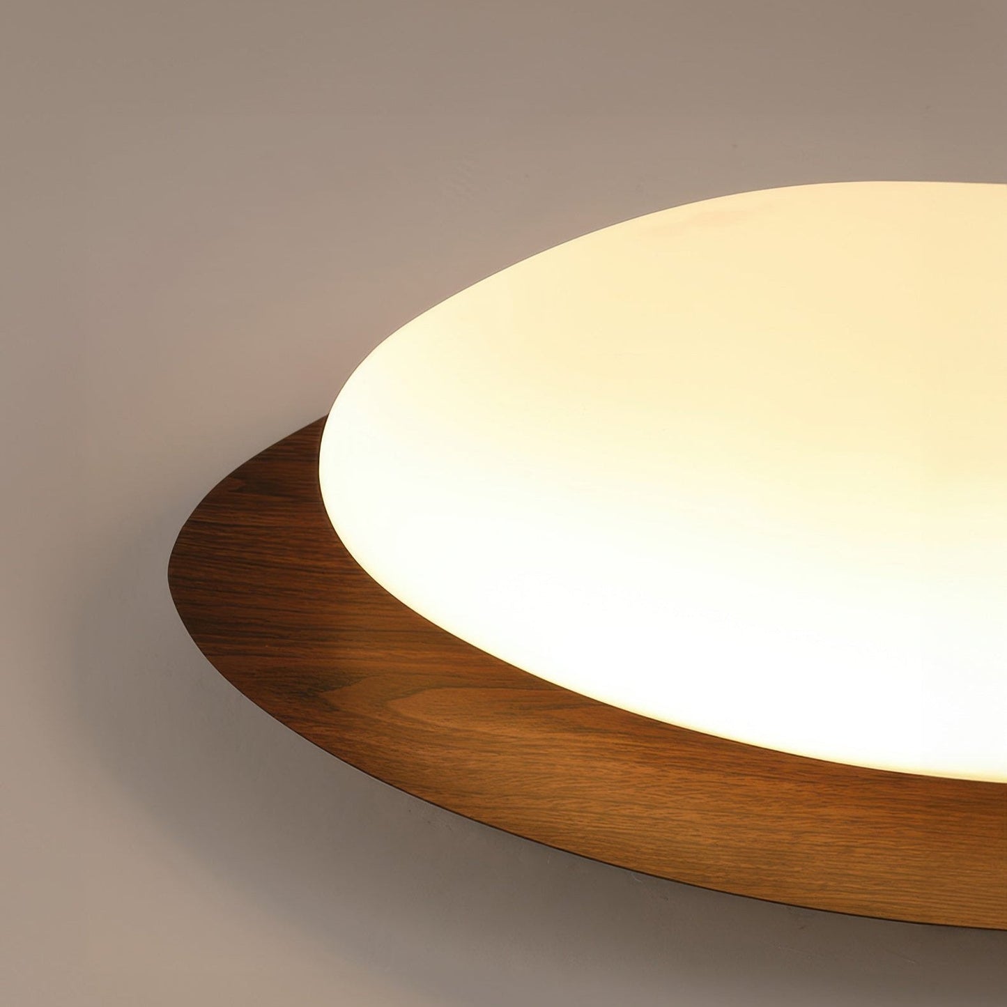 Plafonnier Scandinavian Pebble avec Grain de Bois - Design Minimaliste et LED Intégrée