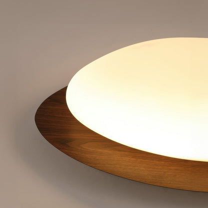 Plafonnier Scandinavian Pebble avec Grain de Bois - Design Minimaliste et LED Intégrée